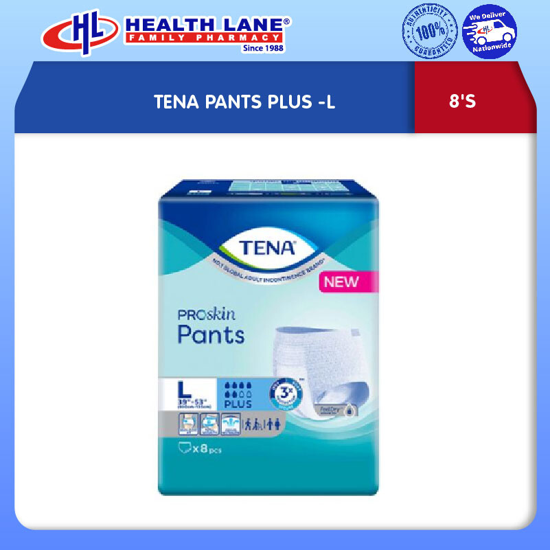 TENA PROSKIN PANTS PLUS 8'S - L 